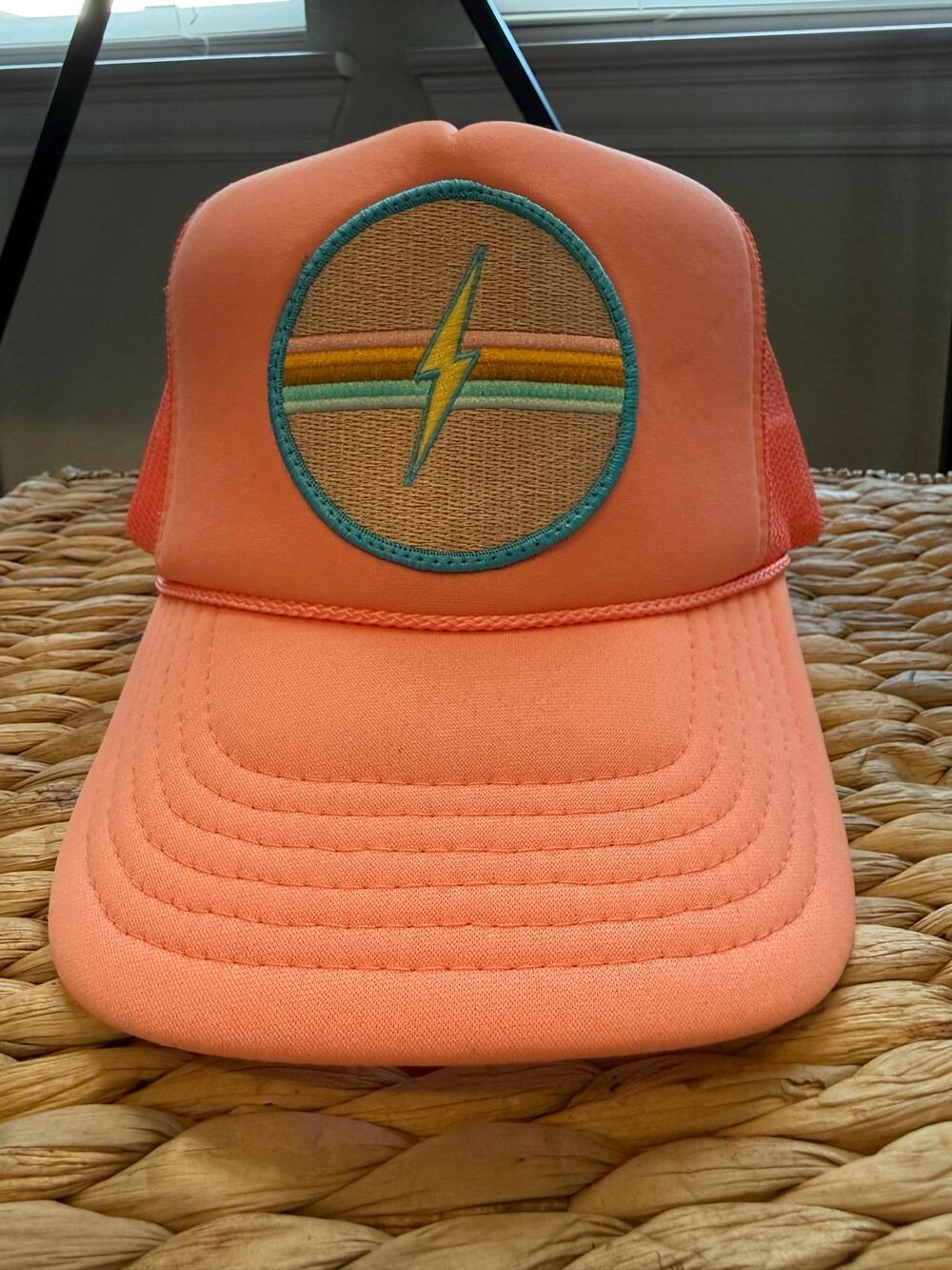 Friday Feelin’ Coral Embroidered Patch Trucker Hat Adjustable Snapback One Size